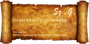 Szekretár Gilberta névjegykártya